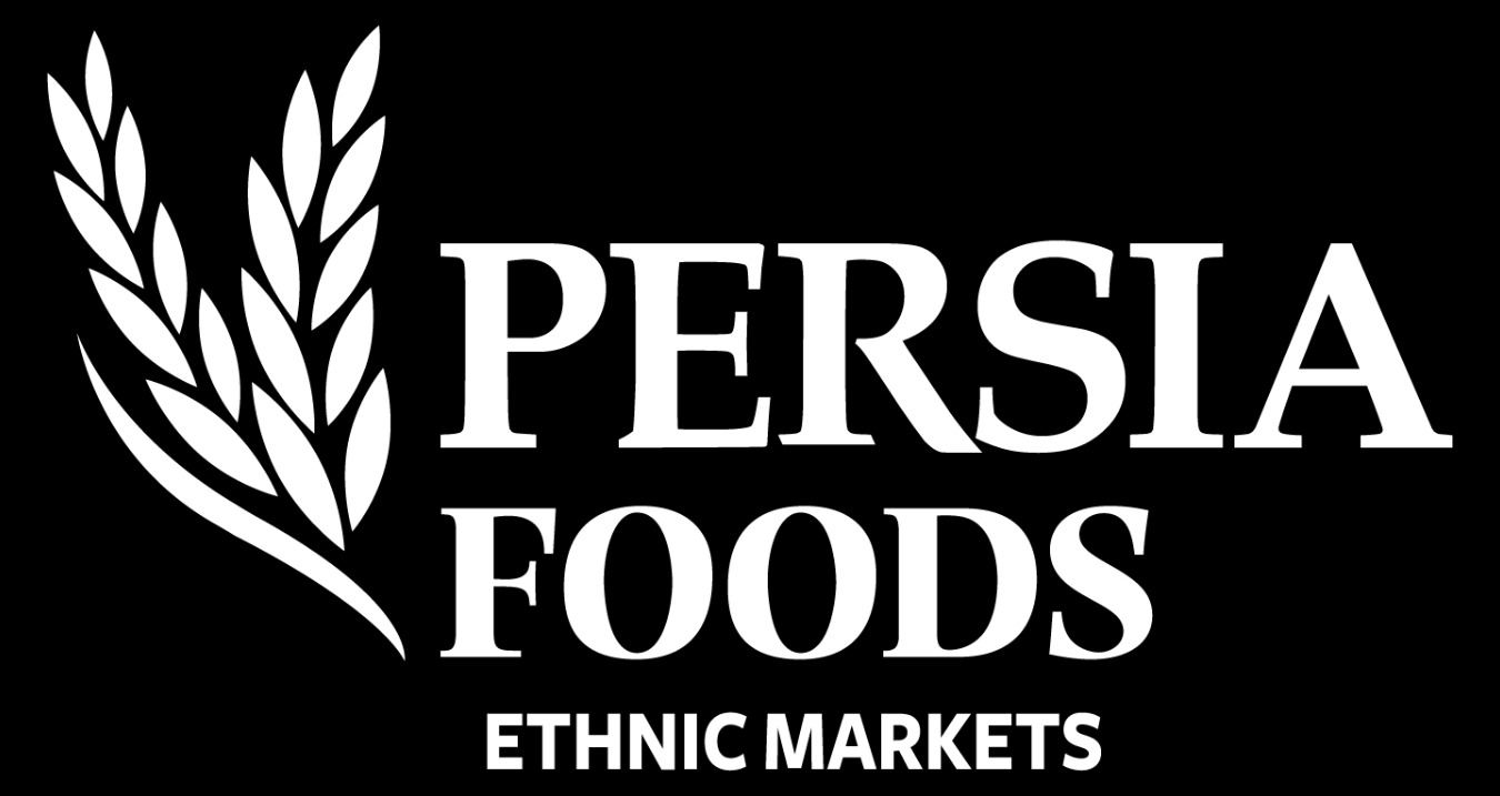 Persian Foods Logo White on Black