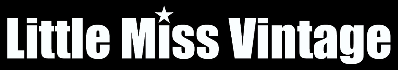 Little Miss Vintage Logo on Black BG - Padded