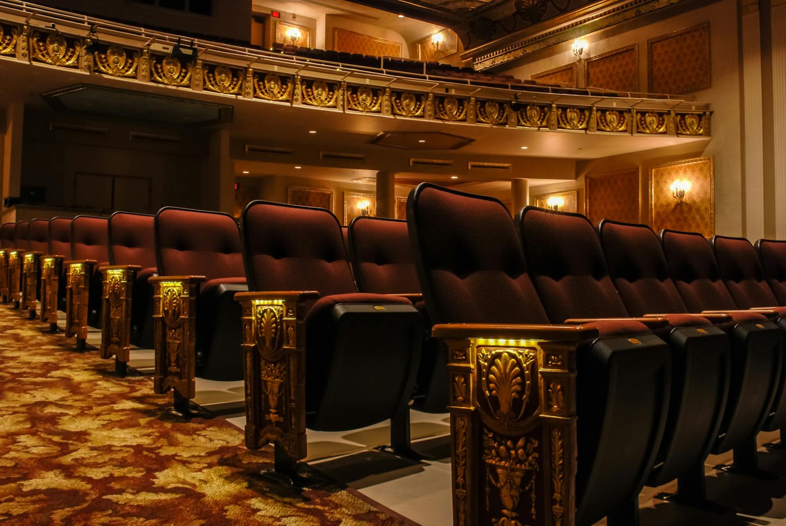 Luxurious old theatre interior with rows of seating