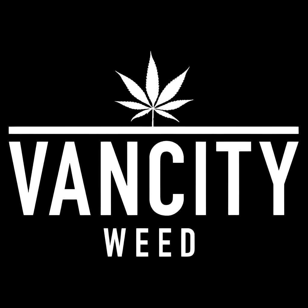 Vancity Weed Logo White on Black Background