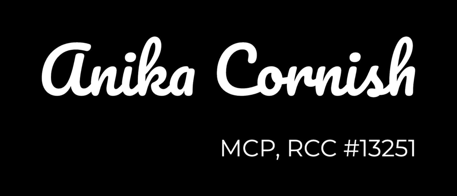 Anika Cornish Logo White on Black